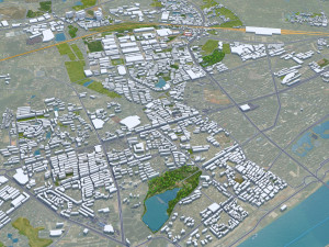 Xiangtan city Hunan China 35km 3D Model