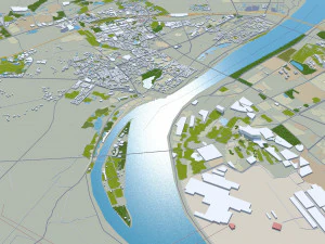 Xiangtan city Hunan China 35km 3D Model