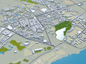 Xiangtan city Hunan China 35km 3D Model