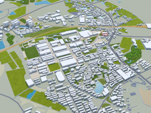 Xiangtan city Hunan China 35km 3D Model