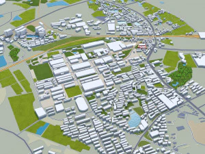 Xiangtan city Hunan China 35km 3D Model