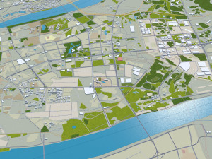 Xiangtan city Hunan China 35km 3D Model