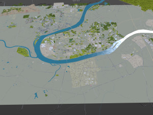 Xiangtan city Hunan China 35km 3D Model