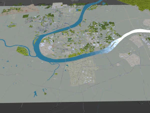Xiangtan city Hunan China 35km 3D Model