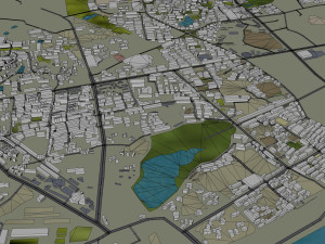 Xiangtan city Hunan China 35km 3D Model