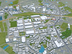 Xiangtan city Hunan China 35km 3D Model