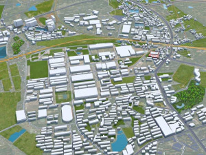 Xiangtan city Hunan China 35km 3D Model