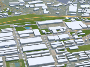 Xiangtan city Hunan China 35km 3D Model