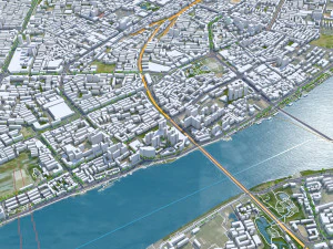 Xiangyang city Hubei China 150km 3D Model