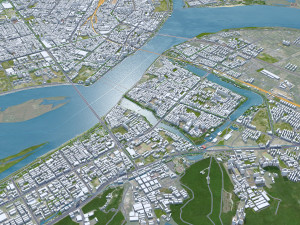 Xiangyang city Hubei China 150km 3D Model