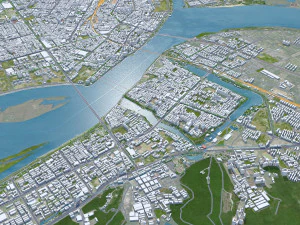 Xiangyang city Hubei China 150km 3D Model