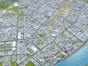 Xiangyang city Hubei China 150km 3D Model