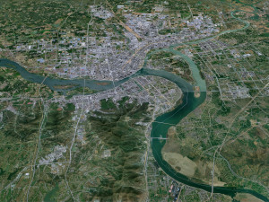 Xiangyang city Hubei China 150km 3D Model