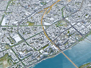 Xiangyang city Hubei China 150km 3D Model