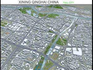 Xining Qinghai city China 45km 3D Model