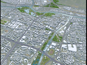 Xining Qinghai city China 45km 3D Model