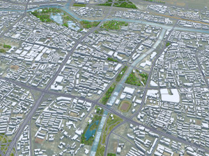 Xining Qinghai city China 45km 3D Model