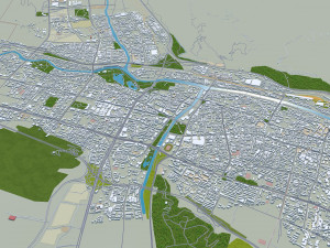 Xining Qinghai city China 45km 3D Model