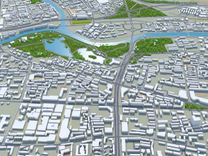 Xining Qinghai city China 45km 3D Model