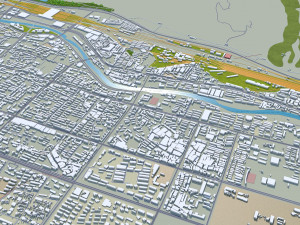 Xining Qinghai city China 45km 3D Model