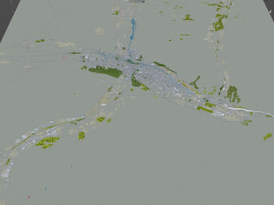 Xining Qinghai city China 45km 3D Model