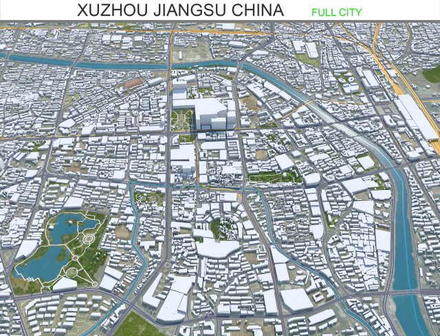 Xuzhou Jiangsu city China 40km 3D Модель .c4d .max .obj .3ds .fbx .stl .blend 
