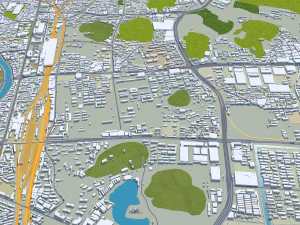 Xuzhou Jiangsu city China 40km 3D Model