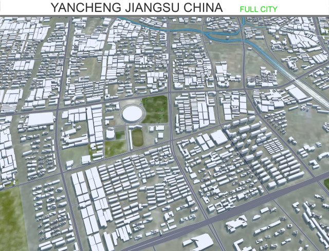 Yancheng city Jiangsu China 150km Modelo 3D .c4d .max .obj .3ds .fbx .stl .blend 