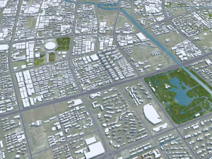 Yancheng city Jiangsu China 150km 3D Model