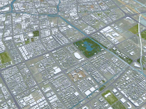 Yancheng city Jiangsu China 150km 3D Model