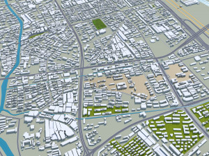 Yancheng city Jiangsu China 150km Modelo 3D