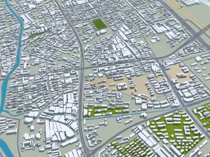 Yancheng city Jiangsu China 150km 3D Model