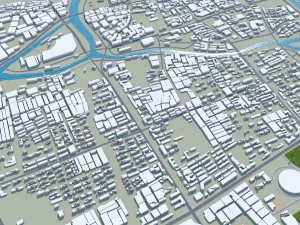 Yancheng city Jiangsu China 150km 3D Model