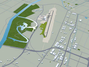 Yancheng city Jiangsu China 150km 3D Model