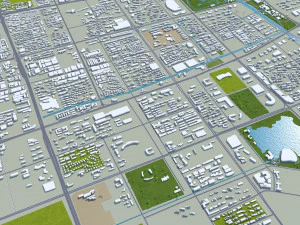 Yancheng city Jiangsu China 150km 3D Model