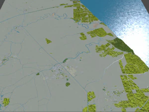 Yancheng city Jiangsu China 150km 3D Model