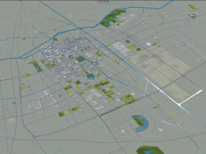 Yancheng city Jiangsu China 150km 3D Model