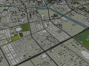 Yancheng city Jiangsu China 150km 3D Model