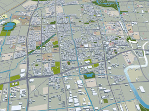 Yangzhou Jiangsu city China 40km 3D Model