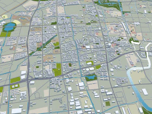 Yangzhou Jiangsu city China 40km 3D Model