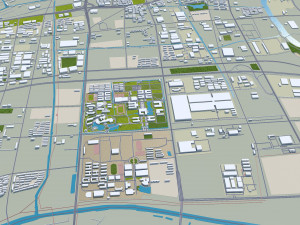 Yangzhou Jiangsu city China 40km 3D Model