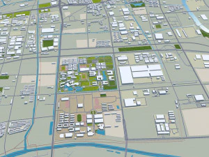 Yangzhou Jiangsu city China 40km 3D Model