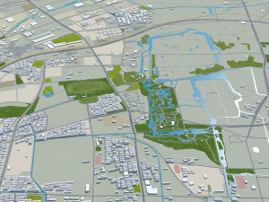 Yangzhou Jiangsu city China 40km 3D Model