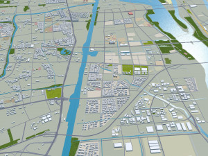 Yangzhou Jiangsu city China 40km 3D Model