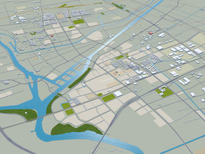 Yangzhou Jiangsu city China 40km 3D Model