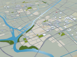 Yangzhou Jiangsu city China 40km 3D Model
