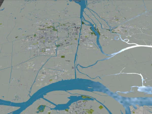 Yangzhou Jiangsu city China 40km 3D Model