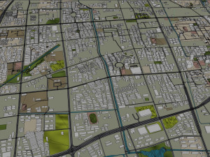 Yangzhou Jiangsu city China 40km 3D Model