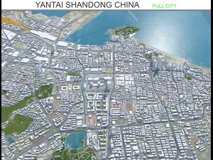 Yantai Shandong Stadt China 150 km 3D Modell