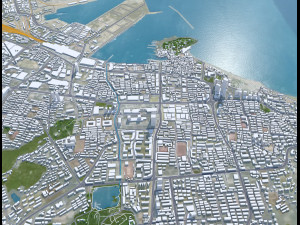 Yantai Shandong city China 150km Modelo 3D